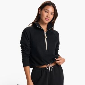 Vuori Black Half-Zip Women's Sweatshirt